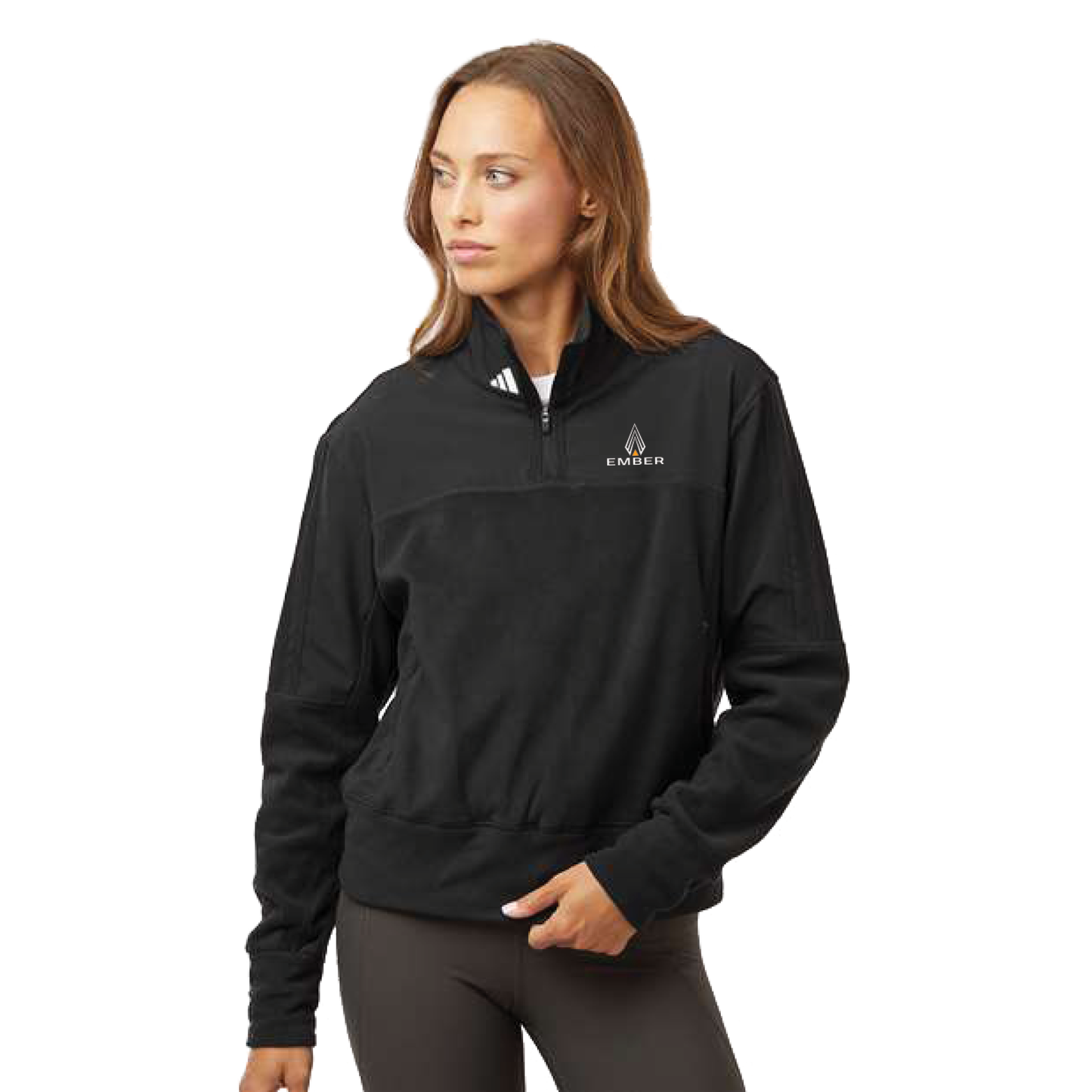 Adidas Women's Fleece Quarter-Zip Pullover - Black