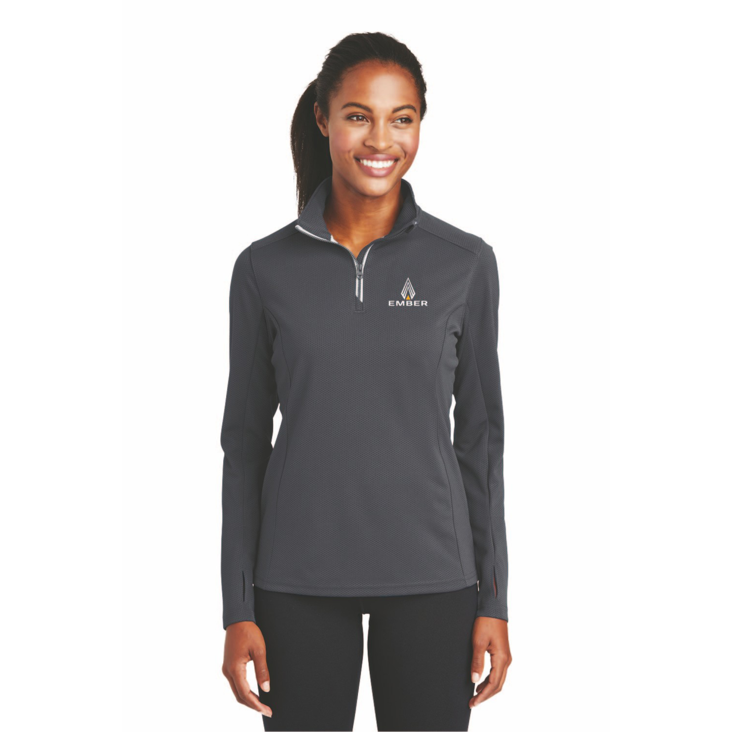 Sport-Tek® Women's Sport-Wick® Textured 1/4-Zip Pullover