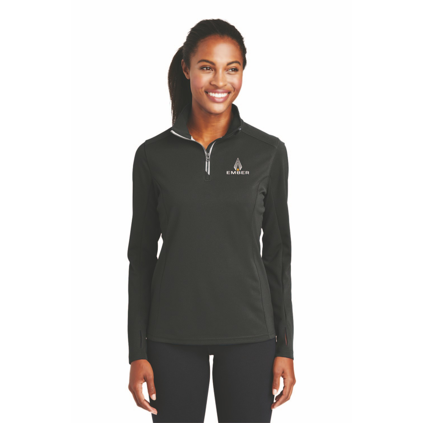 Sport-Tek® Women's Sport-Wick® Textured 1/4-Zip Pullover